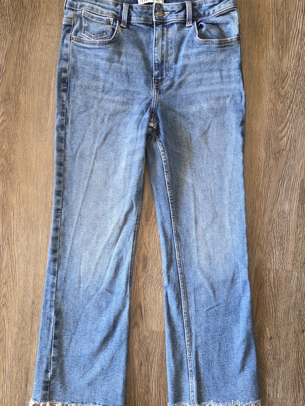 Zara Light Blue Wide-Leg Flare Jeans